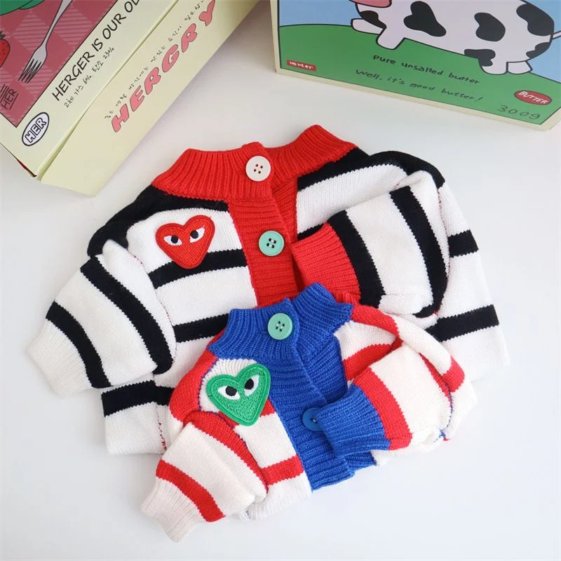 frenchie space shop striped frenchie cardigan