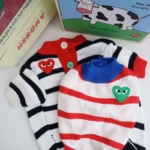 frenchie space shop striped frenchie cardigan