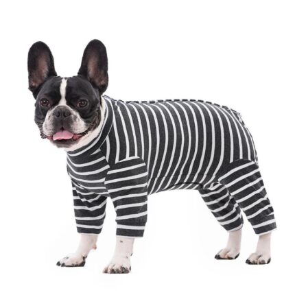 frenchie space shop striped french bulldog pajamas