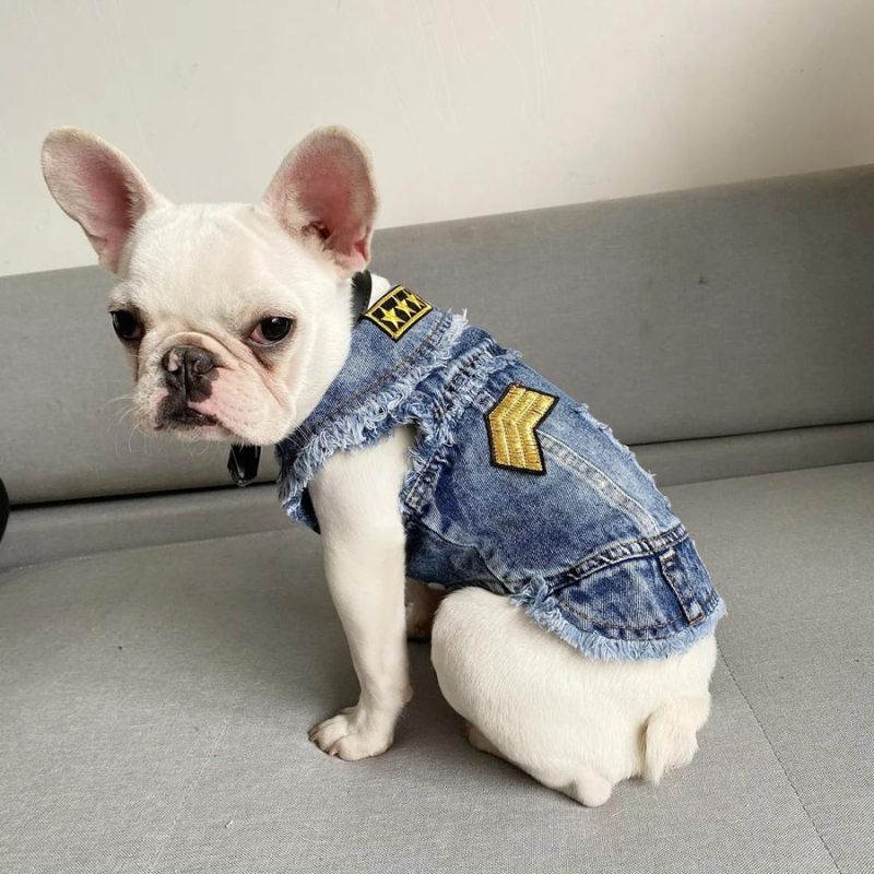 frenchie space shop french bulldog denim jacket