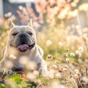 fleas on french bulldog frenchie space
