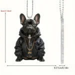 bossy french bulldog keychain