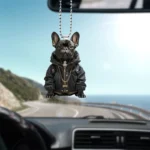 bossy french bulldog keychain