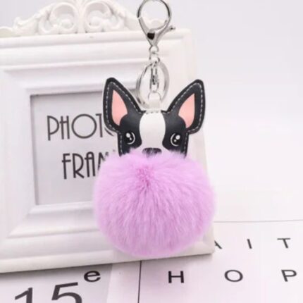 french bulldog pompom keychain