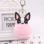 french bulldog pompom keychain