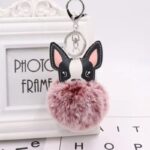french bulldog pompom keychain
