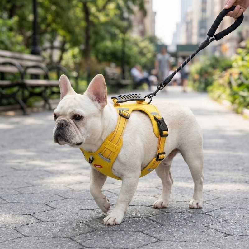 mesh reflective french bulldog harness