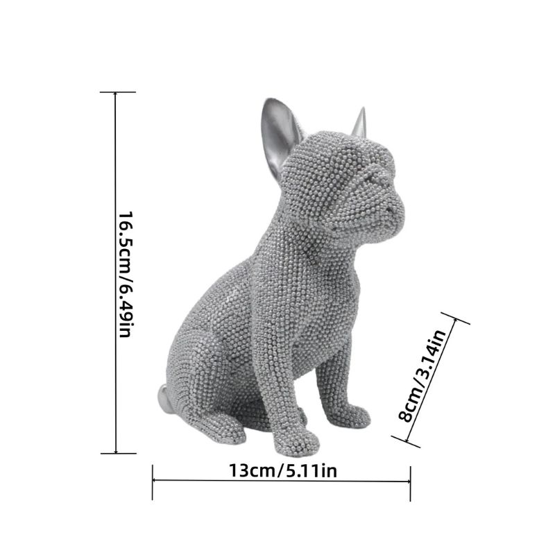 shiny french bulldog statue
