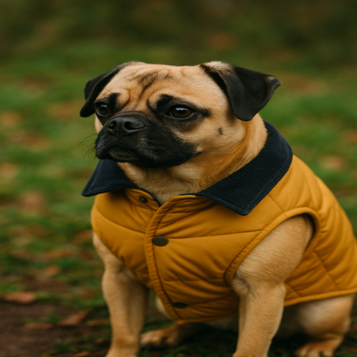 retro pug frenchie space