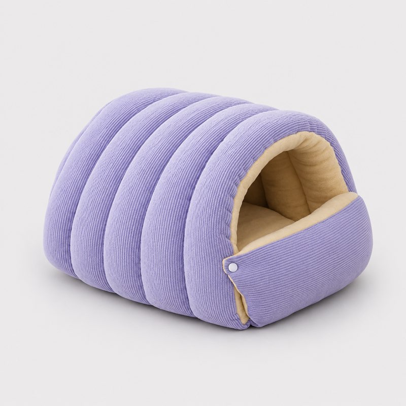 Purple Corduroy Frenchie Cave Bed